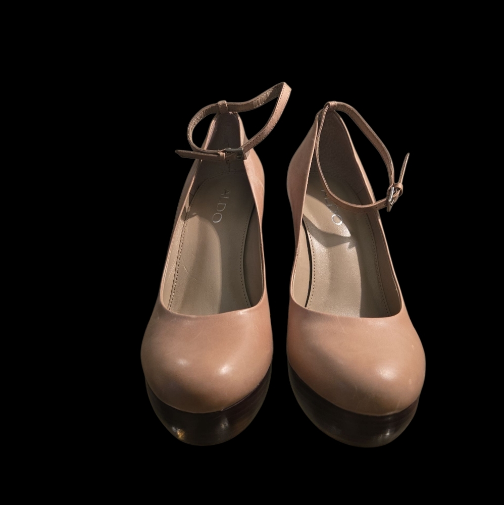 Aldo Women's Beige Ankle Strap Heels